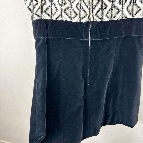 Dynasty Black Velvet Mini Dress Vintage 60s Beaded Sequin - Picture 12 of 14